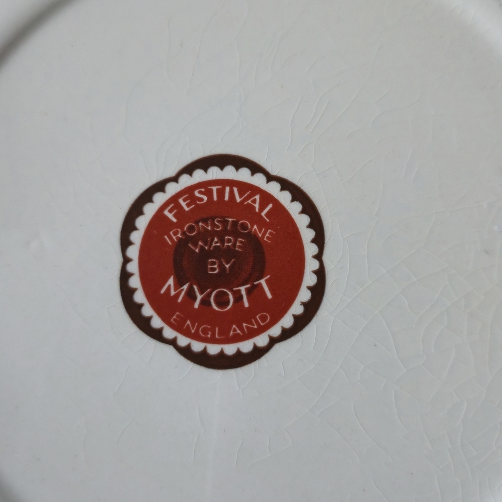 Myott Festival Dessert Plates Set of 4 Vintage MCM Floral Ironstone England - Picture 3 of 6